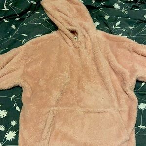 Fluffy pink hoodie